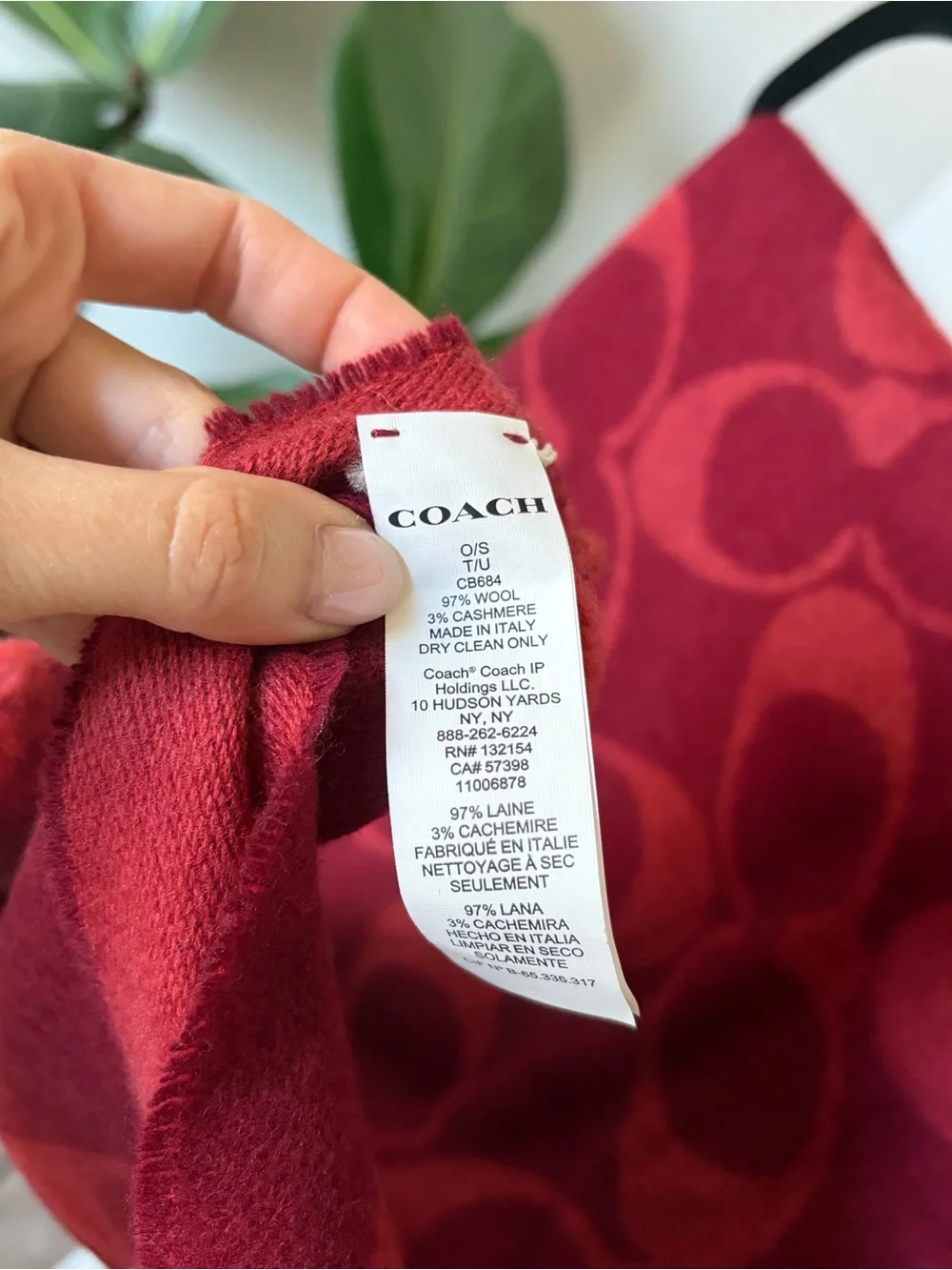 Coach 77”x22” brand